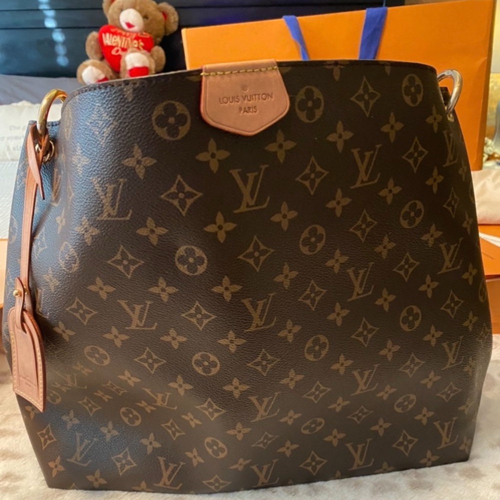 Louis Vuitton Tan and Brown Monogram Shoulder Bag